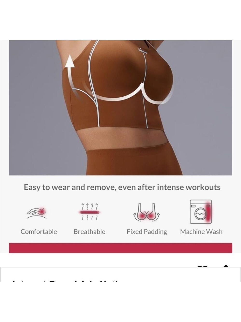 Baleaf Freeleaf High Impact Sports Bra Crisscross Back NWOT Athletic Minimal - Picture 2 of 12